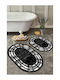 SteweHome Set Antiderapant Covoare De Baie Oval STE-029623-P29623 Galbene 60x100cm 2 Bucăți