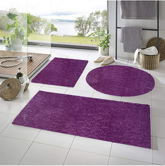SteweHome Σετ Πατάκια Μπάνιου STE-029941-V66531 Λιλά 50x90εκ. 3τμχ