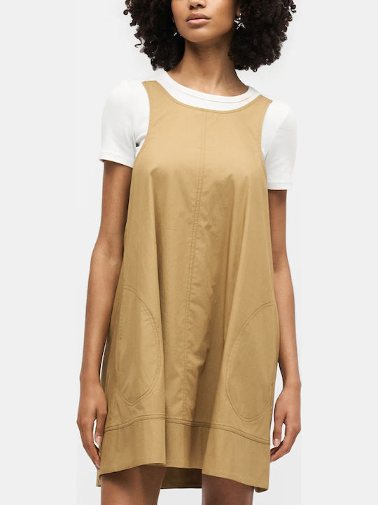 Καλοκαιρινό Mini Φόρεμα Pale Khaki