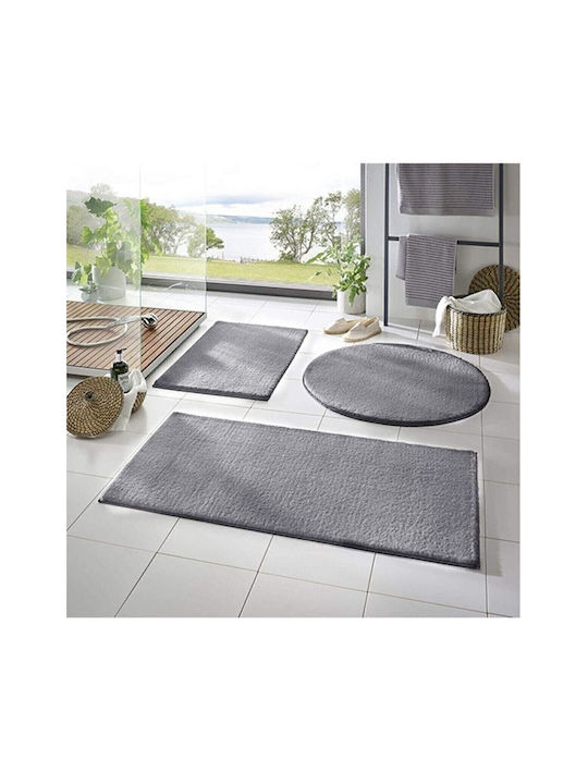 SteweHome Non-Slip Set Bath Mats STE-029985-V66669 Gray 60x100cm 3 Pieces