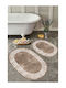 SteweHome Non-Slip Set Bath Mats Oval STE-029769-P29769 Brown 60x100cm 2 Pieces