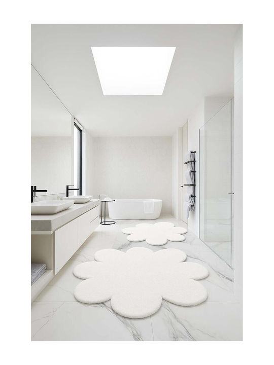 SteweHome Set Antiderapant Covoare De Baie STE-029768-V66268 Albe 60x100cm 2 Bucăți