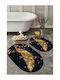 SteweHome Rutschfestes Set Badematten Oval STE-029638-P29638 Schwarz 60x100cm 2 Stück
