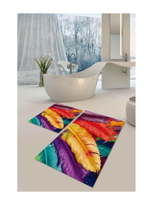 SteweHome Set Antiderapant Covoare De Baie STE-029622-P29622 Galbene 60x100cm 2 Bucăți