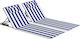 Outsunny Beach Lounger-Armchair with 4-Position Recline Blue 154x57x52cm Set of 2pcs
