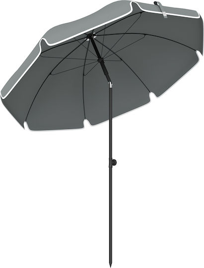 Outsunny Folding Beach Umbrella Diameter 1.5m Grey