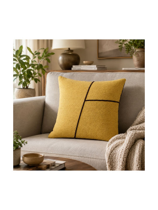 My Home Luxury Decorative Pillow Case Yellow 45x45cm