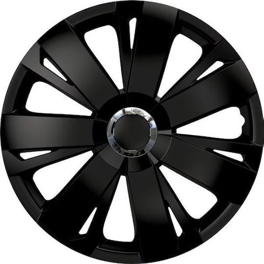 Auto Gs Set Car Hubcaps Energy 16" 4 Pieces Black