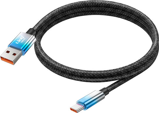 Linq Usb-c Към Usb Кабел За Бързо Зареждане 48w Led Екран 1.2m Син