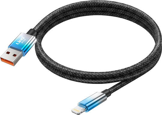 Linq Cablu De Încărcare Lightning La USB 15W LED Ecran 1.2m Albastru