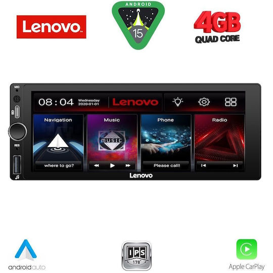 Lenovo Radio Auto 1 DIN Bluetooth USB