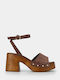 Suede Damen Sandalen Braun