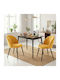 Velvet Dining Chairs Yellow 2 Pieces 52x55x79cm