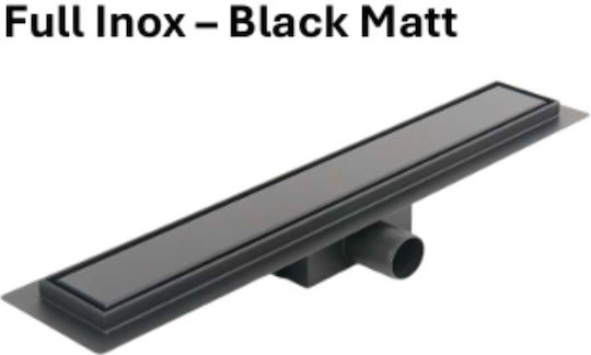 Tema Rostfreier Stahl Kanal mit Länge 40cm Schwarz