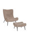 Brym Fotoliu Relax Cu Taburet Bej Maro 80x95x95cm