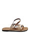 Sandals Soft Sole Straps Olive Leaves Thera Gold