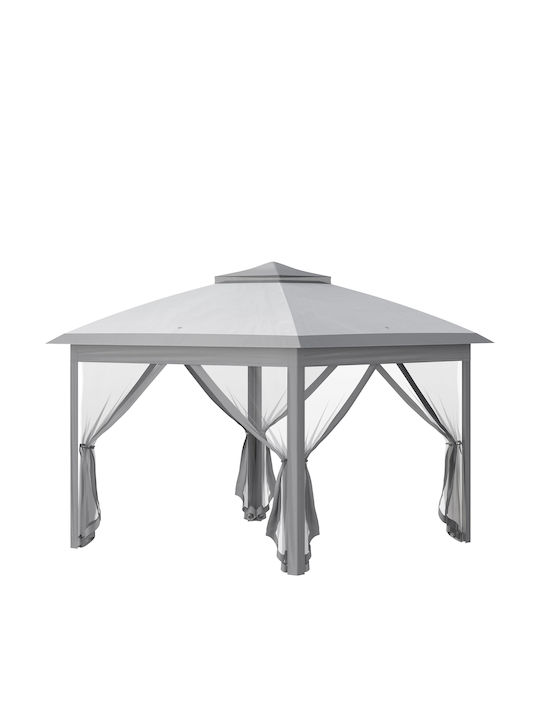 Outsunny Πτυσσόμενο Κιόσκι Κήπου Γκρι 3.3x3.3m
