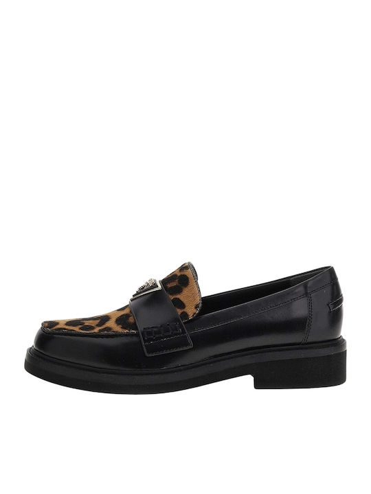 Damen Mokassins aus Leder in Schwarz Farbe