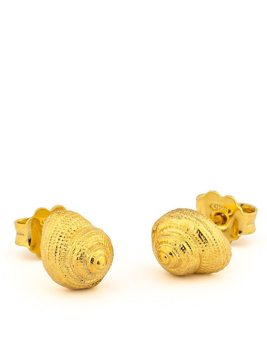 George Art Jewels Stud Earrings Gold Plated Silver