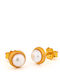 George Art Jewels Stud Earrings Made of Gold Plated Silver with Pearls