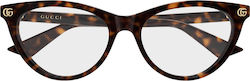 Gucci Γυναικείος Κοκκάλινος Σκελετός Γυαλιών Cat Eye GG2112O
