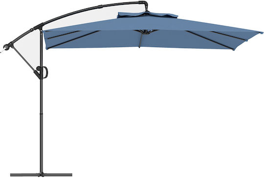 Garten- und Terrassen-Sonnenschirm Hängend Metall Hellblaue mit Basis 3x3,25m