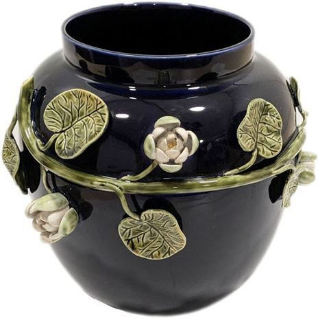 Bordallo Pinheiro Ceramic Vase Black 26xH79cm