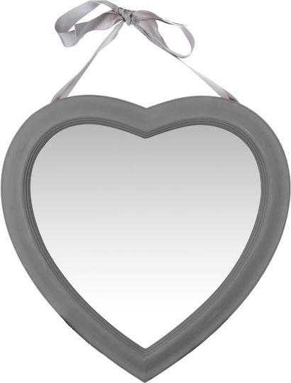 Alexia Wall Mirror with Gray Wooden Frame 40x40cm