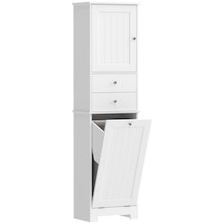 HomCom Шкаф За Баня 45x30x171cm Бял 834-935V00WT