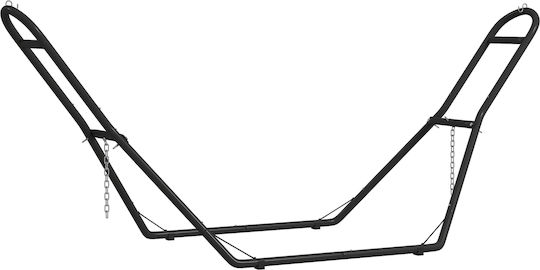 Outsunny Πτυσσόμενη Βάση Αιώρας Μεταλλική Μαύρη 97x278x112cm