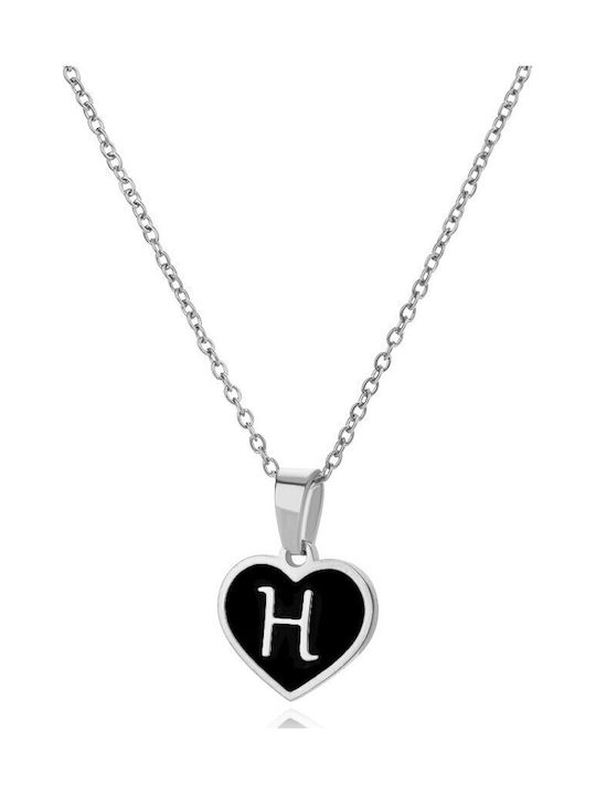 FantazyStores Monogramm Halskette "Η" aus Stahl...