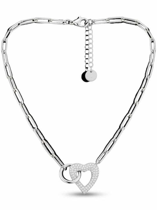 Rebekka Necklace with Heart Design in Steel