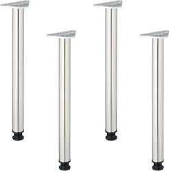 Relaxdays Inox Möbelbeine 4 Stück Für Tisch / Beistelltisch 6x6x71cm Graue