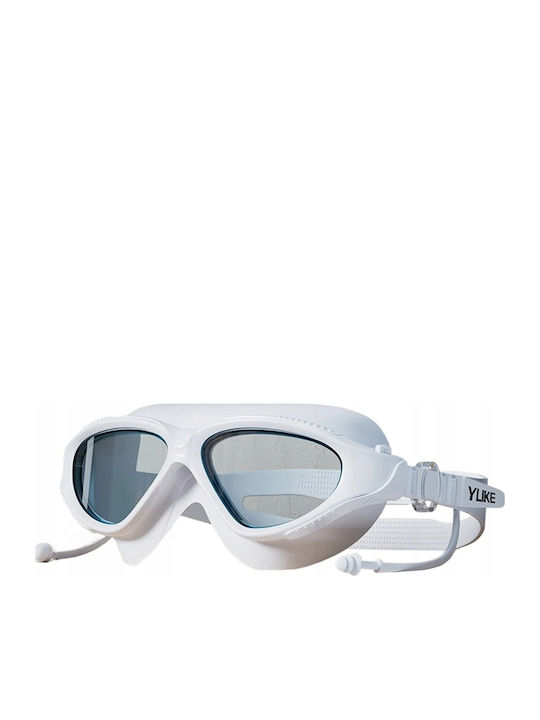 Erwachsenen Schwimmbrillen mit Blendfreien Linsen Weiß