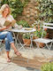Outsunny Garten- und Outdoor-Möbelsets Wohnzimmer Typsatz 3 Stück Weiß