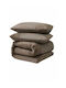 Sleep Time Schlafzeit Bettbezug Set 140x200cm Einzel mit Kissenbezug Taupe