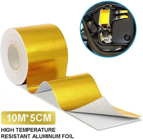 Self-adhesive Gold Thermal Insulation Tape 50mm X 10m Collectors Exhaust System