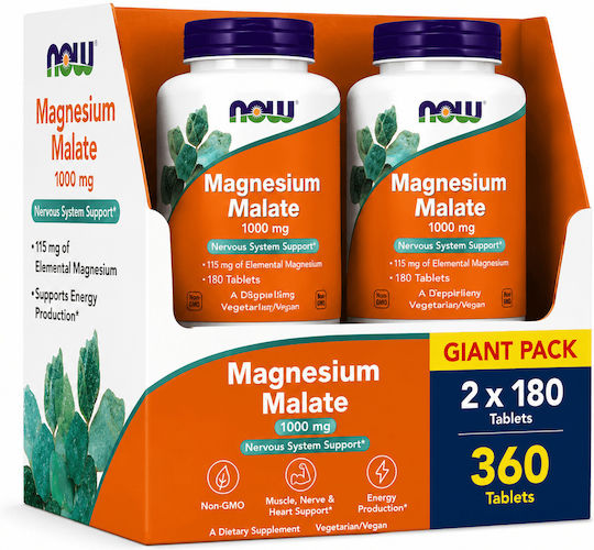 Now Foods Magneziu / Potasiu 1000mg 360 Comprimate Măr