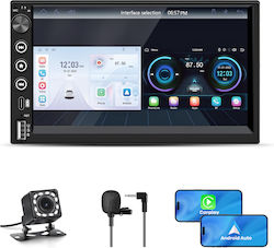 Junsun 7 Ιντσών Ραδιόφωνο Android Auto 2din Καθολικής Εγκατάστασης Ασύρματο Carplay Bluetooth Rds Usb-c Aux Ενσωματωμένο Μικρόφωνο Κάμερα Οπισθοπορείας