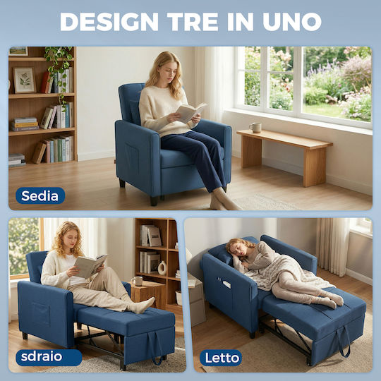 HomCom Relax Sessel Blau 69x82x85cm