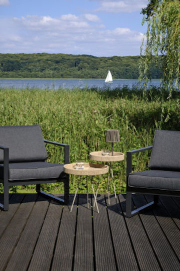 Auxiliary Table for Small Outdoor Spaces Black 58x38cm