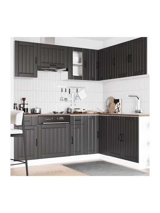 vidaXL Küchenschränke Wand & Boden mit Arbeitsplatte Schwarz 80x31x60cm