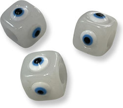 Acrylic Eye Zari 12mm White Large Hole 6mm Packaging 6 Pieces 6 pcs
