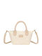 Gallantry Mini Canvas Tote Handbag Women Leather Effect Shoulder Strap Beige
