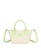 Gallantry Mini Canvas Tote Handbag Women Leather Effect Shoulder Strap Green
