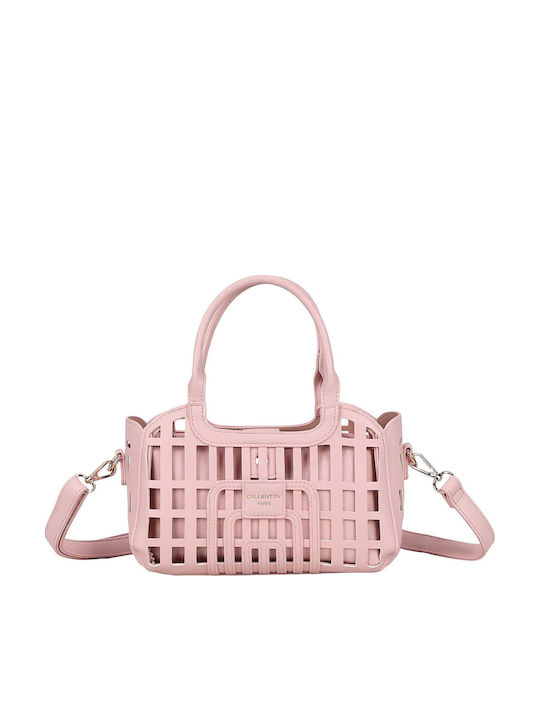Gallantry Cabas Handbag Women Cut-out Designs Shoulder Strap Pink