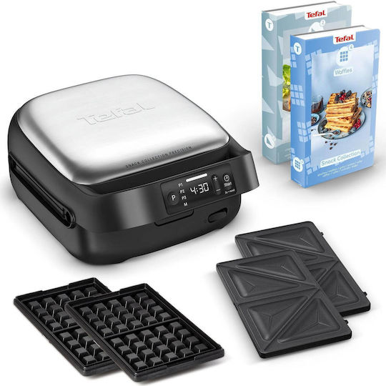 Tefal Snack Collection Tostieră cu Plăci Detașabile Antiaderente pentru 2 Sandvișuri 700W Neagră