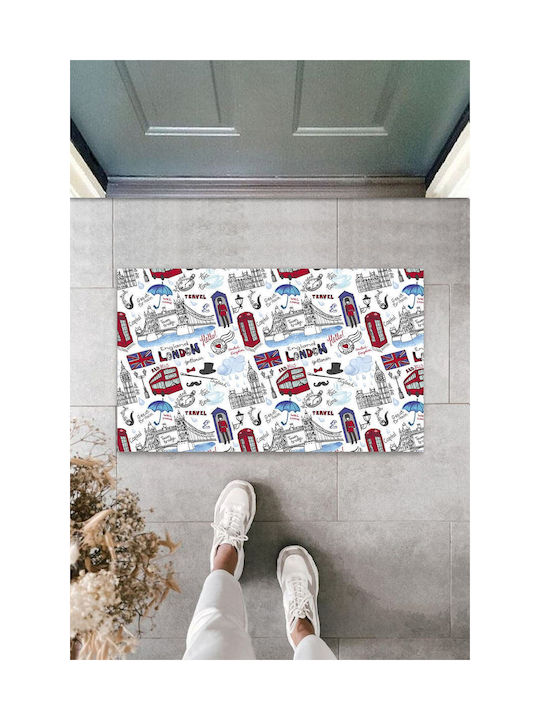SteweHome Non-Slip White Entrance Doormat 70x45cm