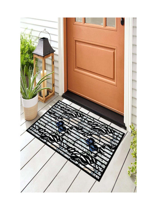 SteweHome Non-Slip Orange Entrance Doormat 70x45cm