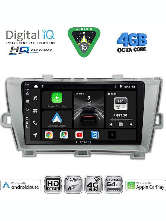Digital IQ Car Audio System for Toyota Prius 2009-2015 (Bluetooth/USB/WiFi/GPS/Apple CarPlay/Android Auto) with 9" Touch Screen